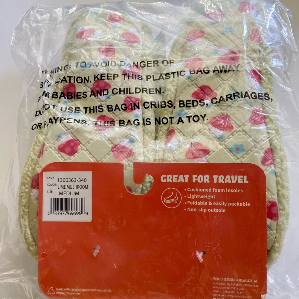 MUK LUKS, Lightweight Cushioned Pull-On Slippers,  Embroidered Slippers, M (7-8) - Picture 9 of 10